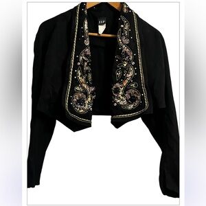 Vintage 80s IIF Embellished Abstract Jacket Sz M Women